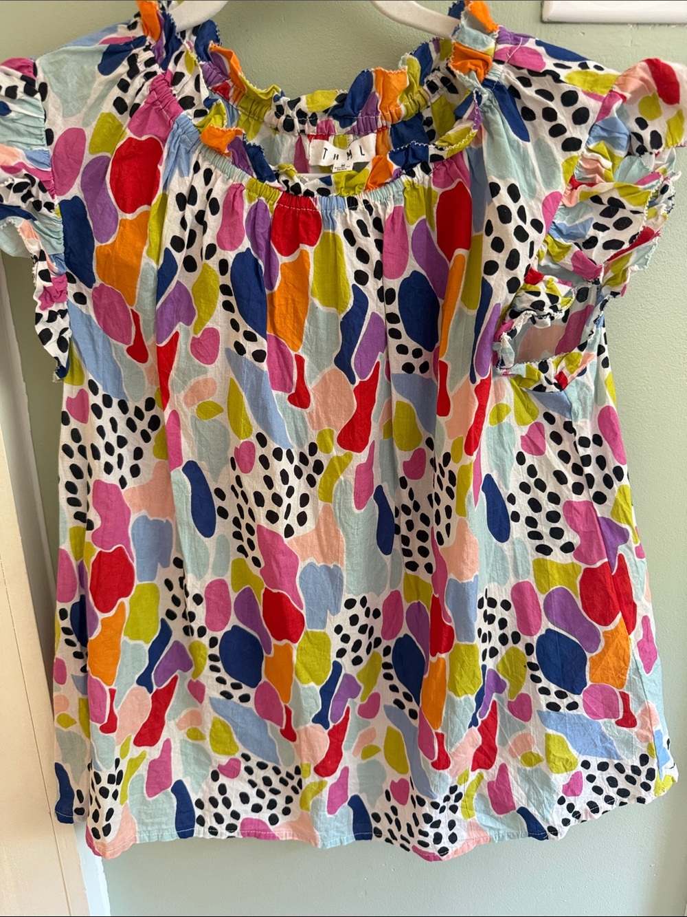 THML Multicolor Wiley Ruffle Sleeve Top
